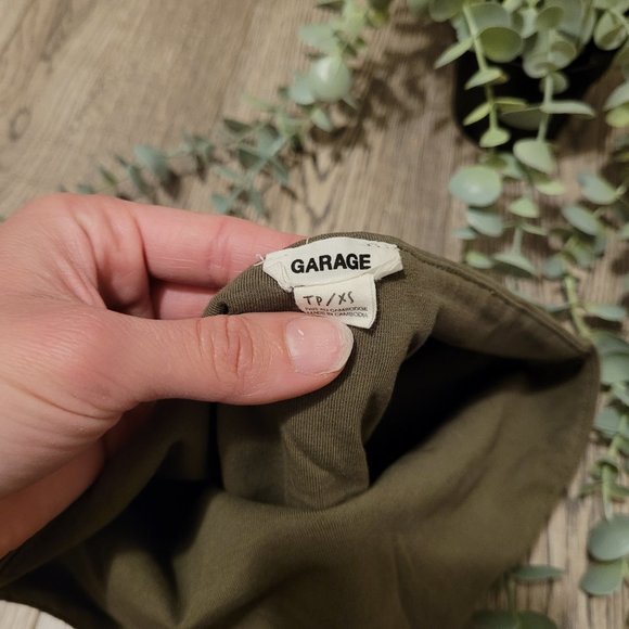 Garage Cotton Tube Top Olive Green Extra Small - Picture 3 of 3